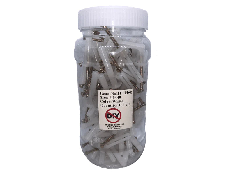 Nail in plug 6.5mm x 40mm