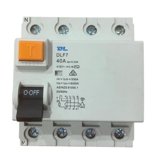 4 Pole 40A RCD Residual Circuit Breaker 6KA-A TYPE