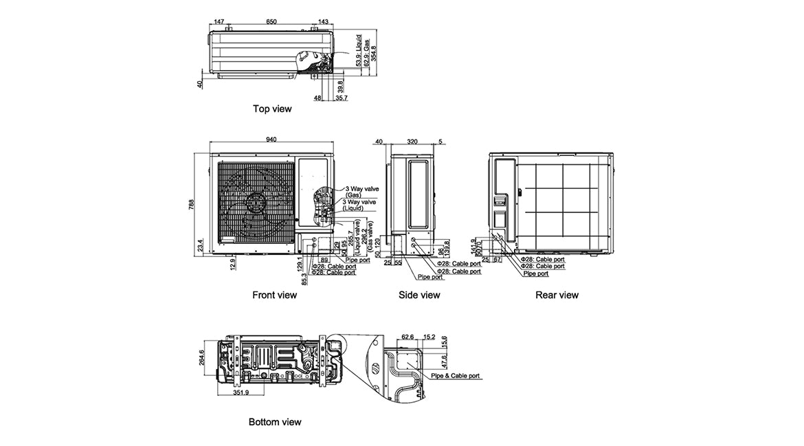 Fujitsu R32 High Static Three Phase Series 10.0kW Ducted System