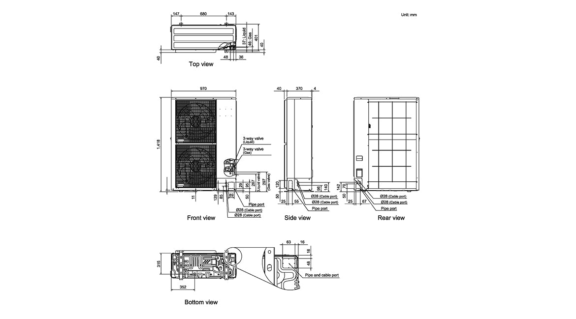 Fujitsu R32 High Static Single Phase High Performance Series 12.5kW Ducted System