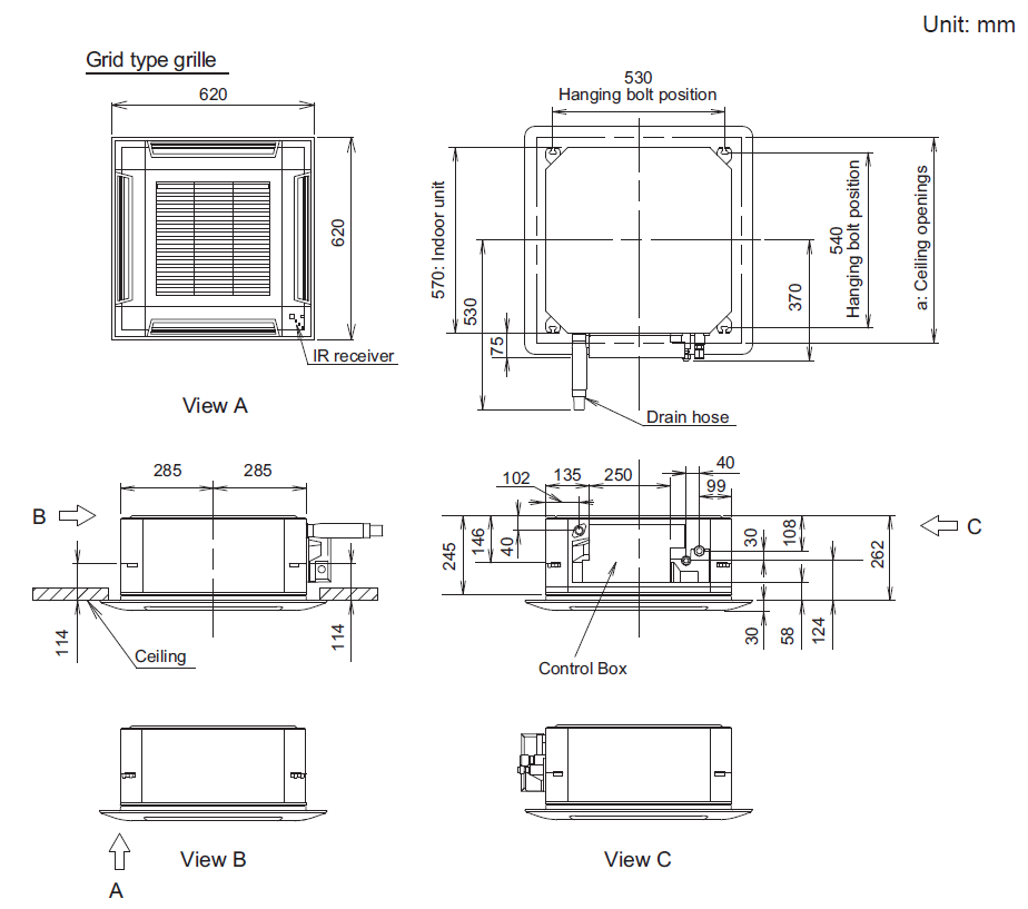 Fujitsu 2.5kW Compact Cassette Ceiling Air Conditioner R32