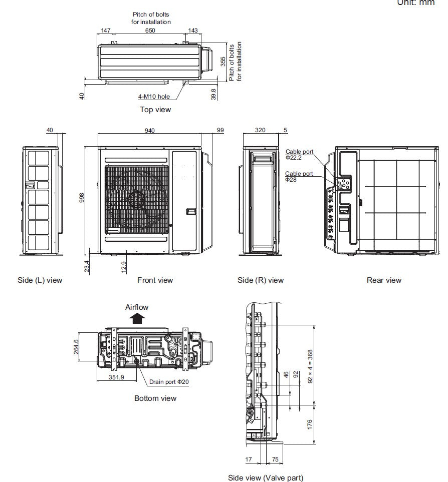Fujitsu Multi System R32 Outdoor Unit for 3 to 5 rooms 6.8kW to 12.5kW
