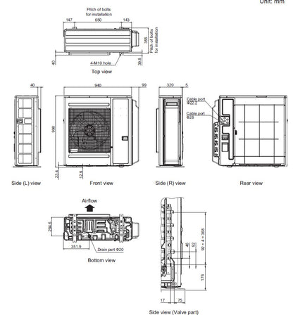 Fujitsu Multi System R32 Outdoor Unit for 3 to 5 rooms 6.8kW to 12.5kW