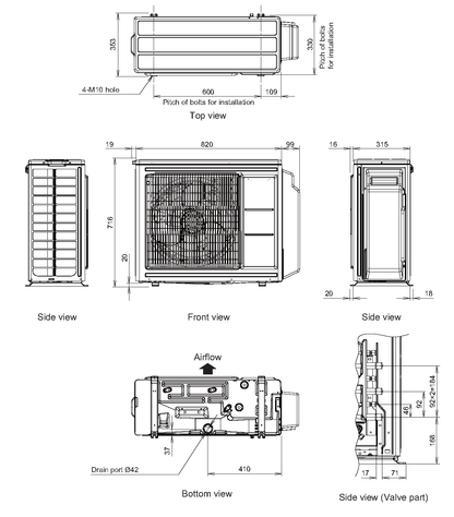 Fujitsu Multi System R32 Outdoor Unit for 3 to 5 rooms 6.8kW to 12.5kW