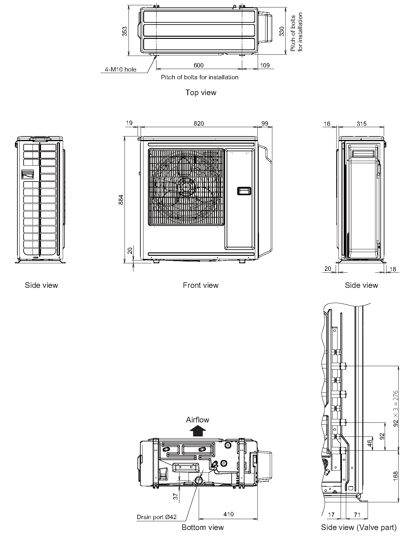 Fujitsu Multi System R32 Outdoor Unit for 3 to 5 rooms 6.8kW to 12.5kW