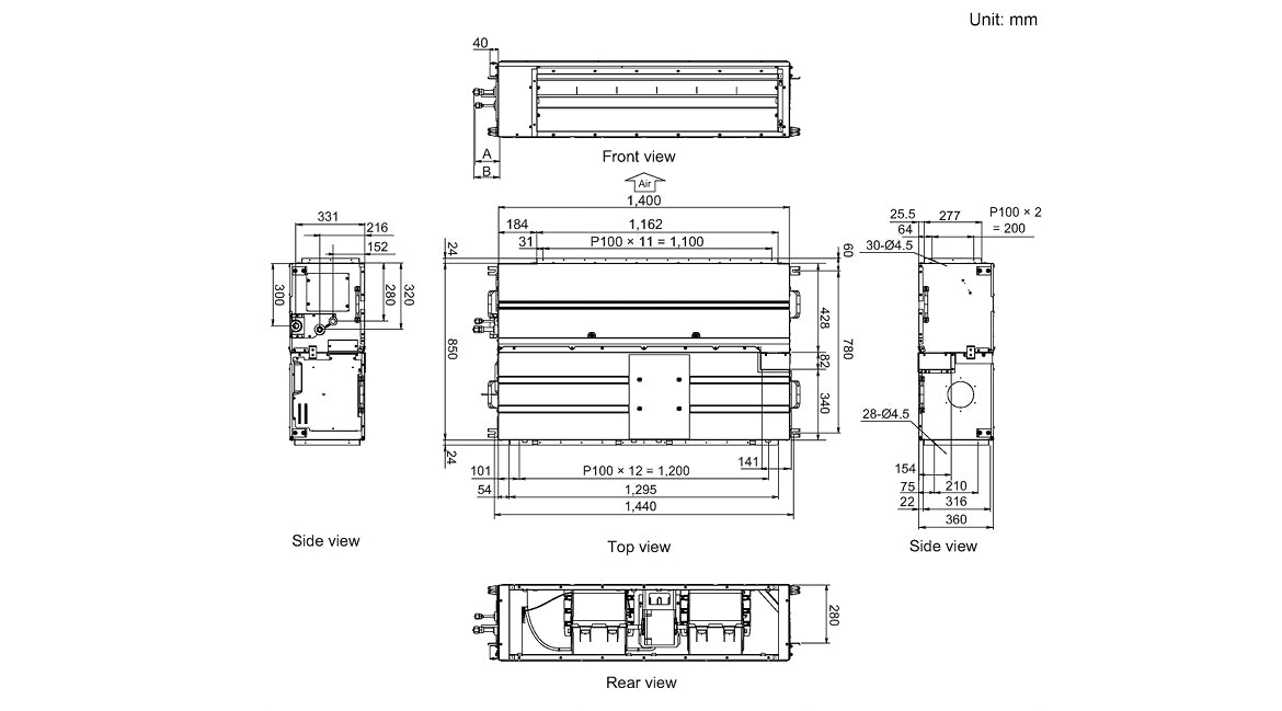 Fujitsu R D Fujitsu R32 High Static Large Capacity 18kW Three Phase Ducted AC ...