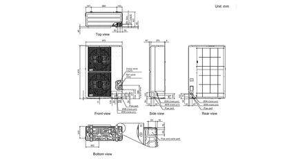 Fujitsu R32 High Static Large Capacity 22.4kW Three Phase Ducted Air Conditioning System