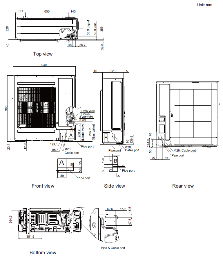 Fujitsu R32 Mid Static High Performance Slimline 8.5kW Single Phase Ducted Air Conditioning System