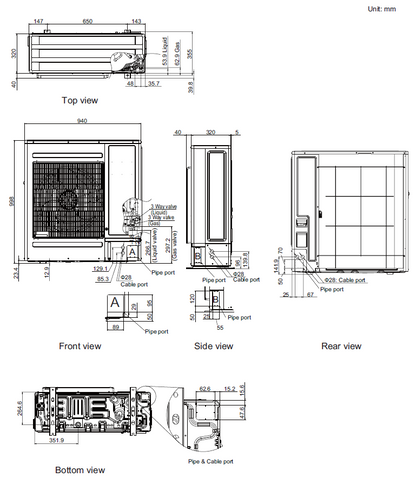 Fujitsu R32 Mid Static High Performance Slimline 8.5kW Single Phase Ducted Air Conditioning System