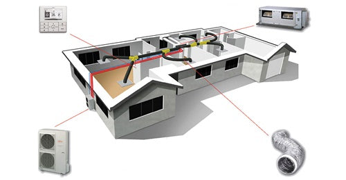Fujitsu R32 Mid Static High Performance Slimline 8.5kW Single Phase Ducted Air Conditioning System
