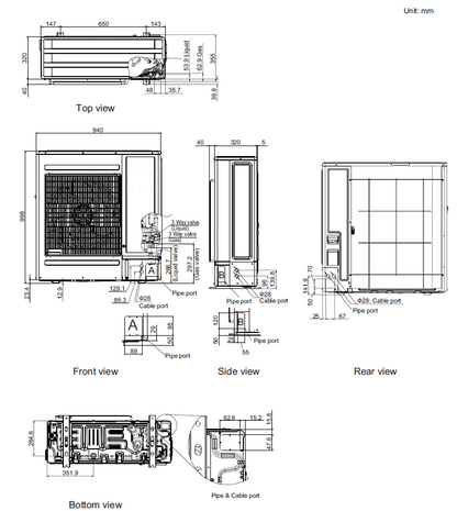 Fujitsu R32 Mid Static Slimline 13.0kW Single Phase Ducted Air Conditioning System