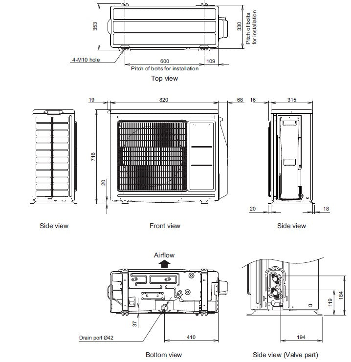 Fujitsu R32 Mid Static Slimline 7.1kW Single Phase Ducted Air Conditioning System