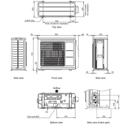 Fujitsu R32 Mid Static Slimline 7.1kW Single Phase Ducted Air Conditioning System