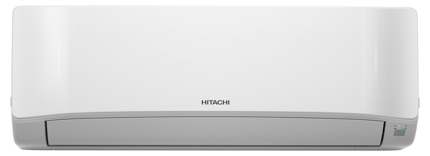 Hitachi airHome 400 2.5kW 3.5kW 5.0kW split system air conditioner indoor and outdoor units.