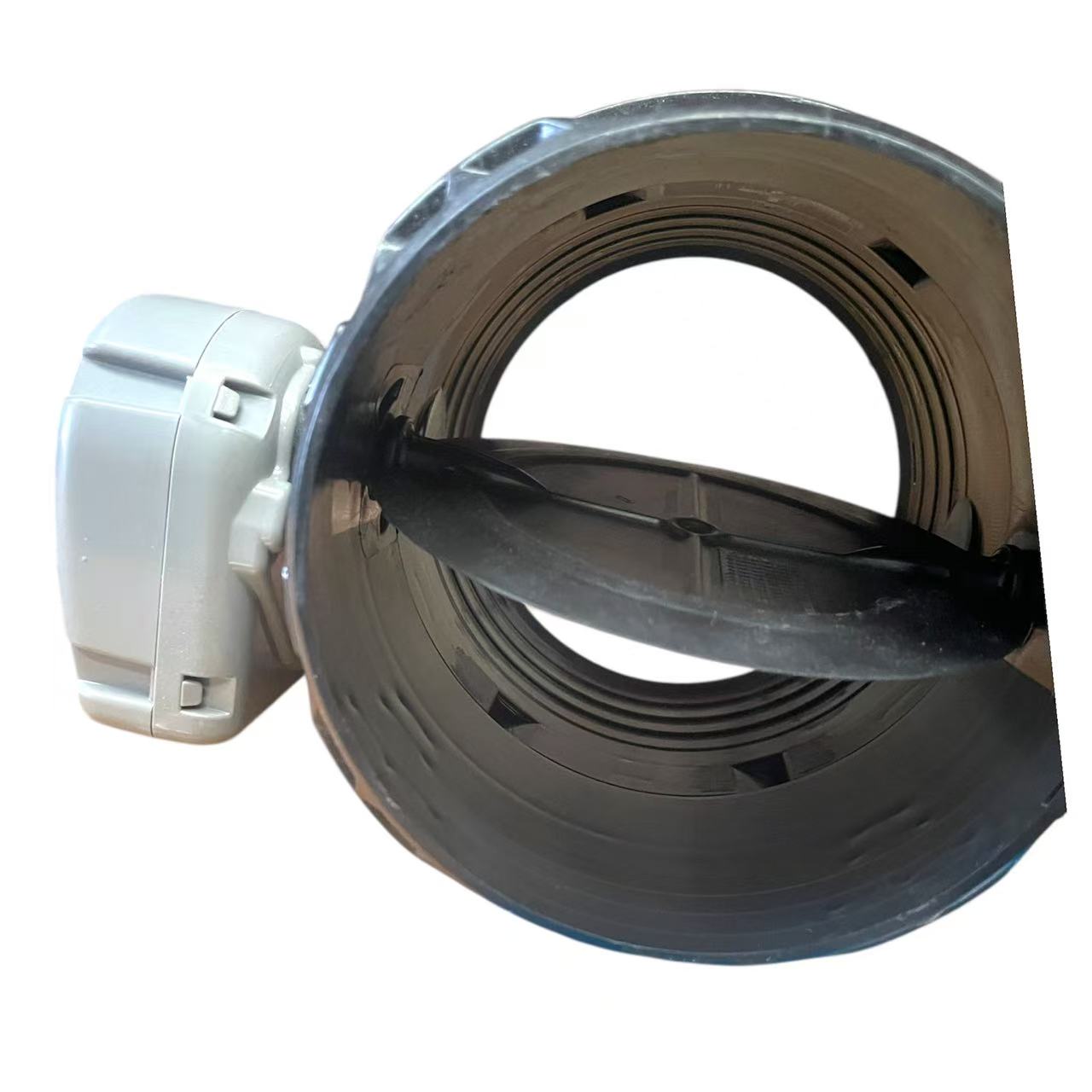 Inline zone damper installed in ducted air conditioning system for airflow control