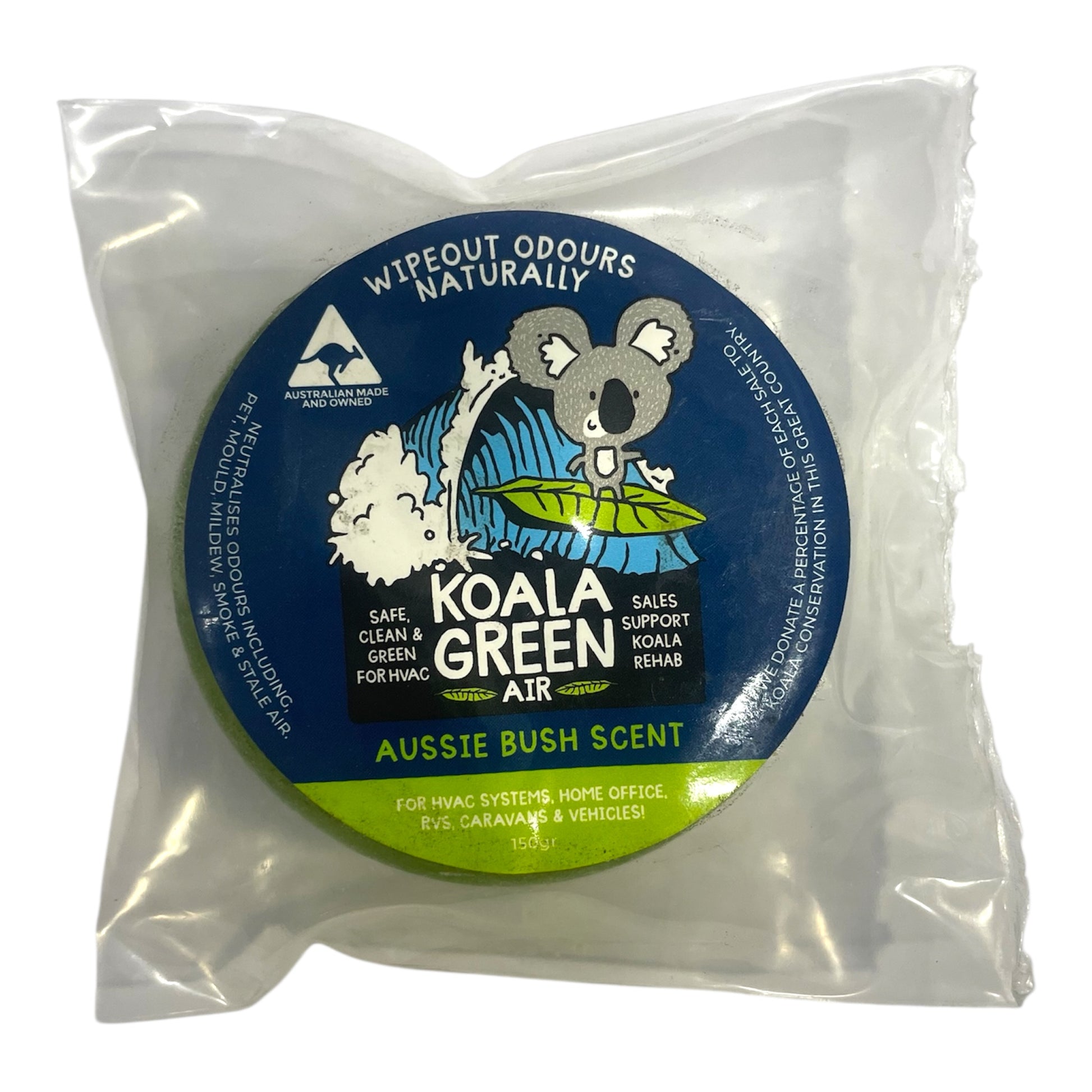 Koala Green Air Deodoriser Puck Aussie Bush 250ml long-lasting deodoriser