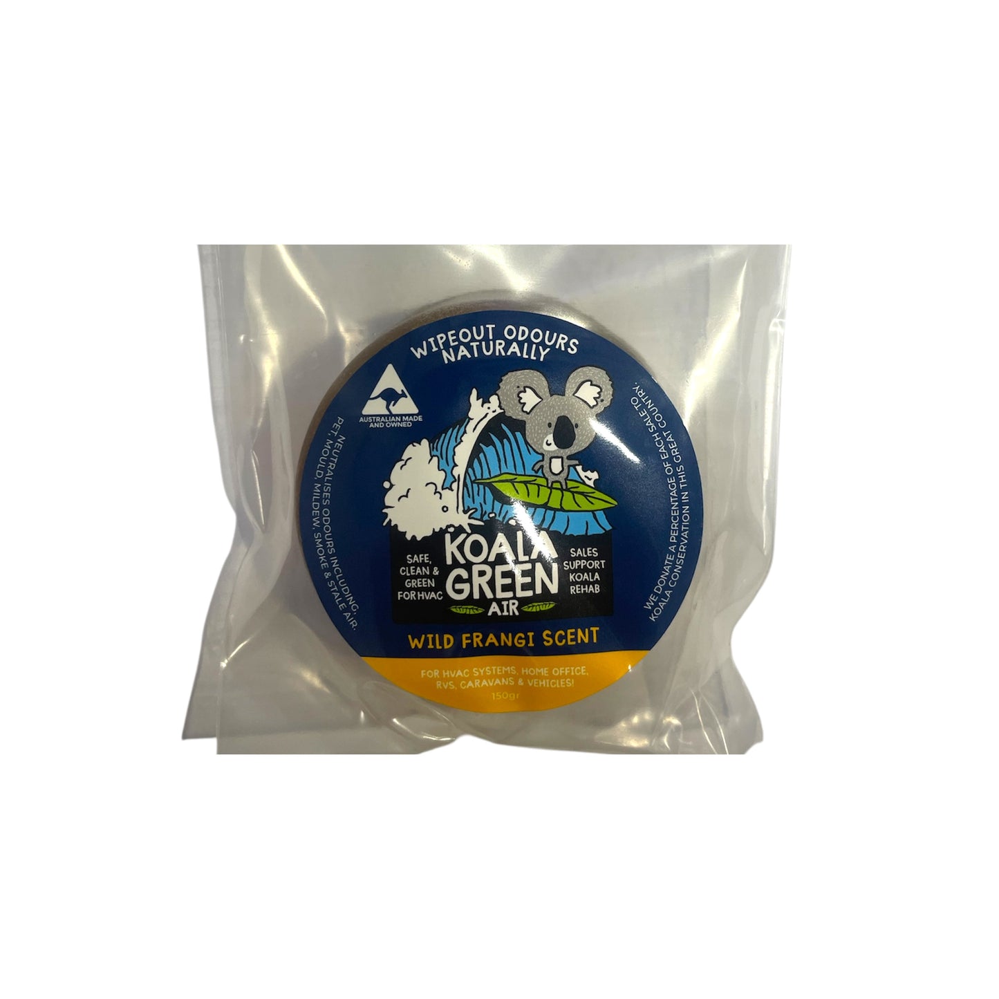 Koala Green Air Deodoriser Puck Wild Frangipani 250ml for air conditioning units