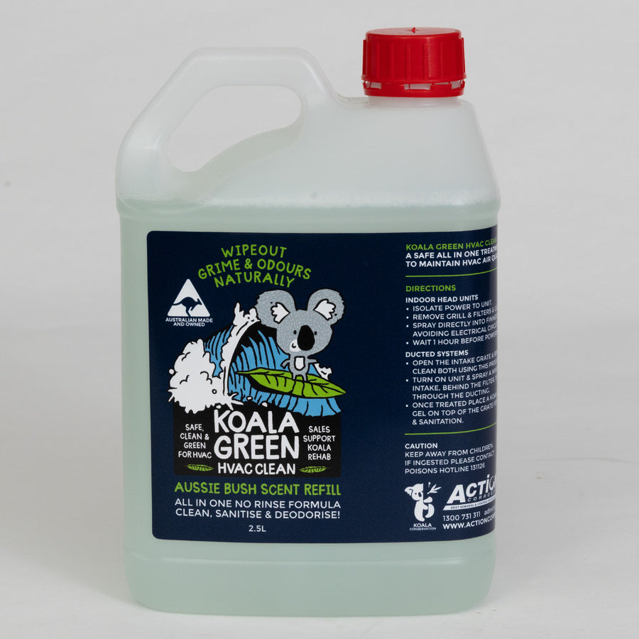 Koala Green Cleaner Aussie Bush 2.5L refill bottle eco-friendly cleaner for HVAC and workshop use