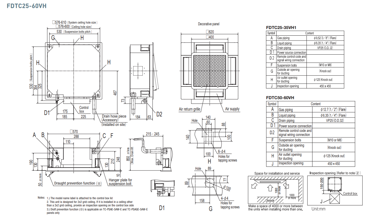 Mitsubishi Heavy Industries FDTC 2.5kW 3.5kW 5.0kW 5.6kW Compact Ceiling Cassette Air Conditioner